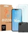 Bizon Glas Klar 2er-Pack 3x gehärtetes Glas + Linsenschutz für Apple iPhone 16e