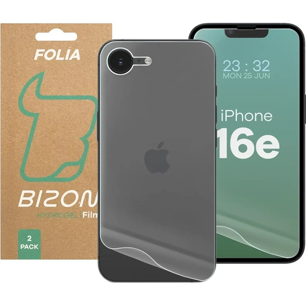 Folia hydrożelowa na tył i przód Bizon Glass Hydrogel Pack do Apple iPhone 16e