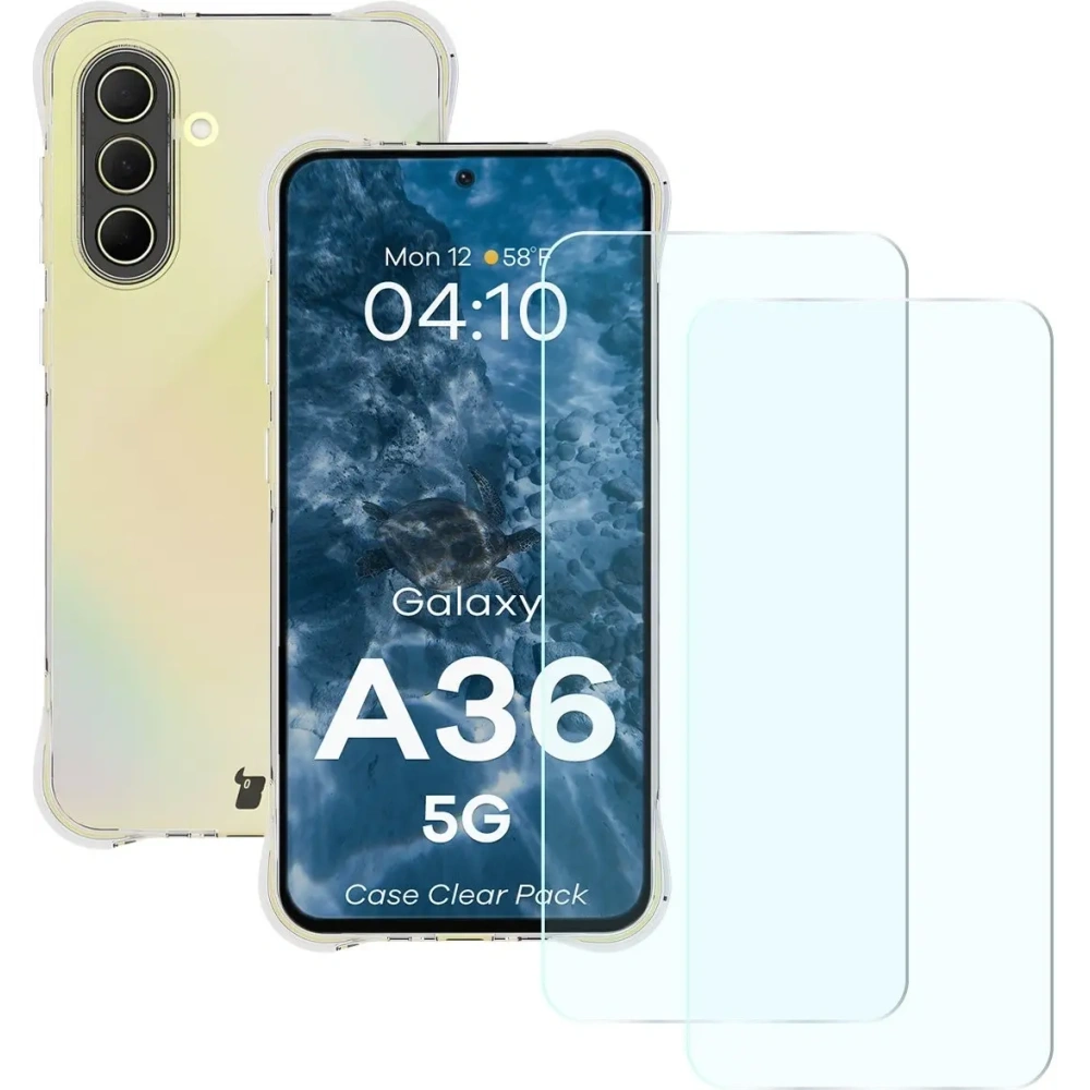 Etui + 2x szkło na ekran Bizon Case Clear Pack do Samsung Galaxy A36 5G