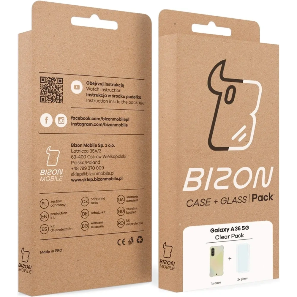 Etui + 2x szkło na ekran Bizon Case Clear Pack do Samsung Galaxy A36 5G