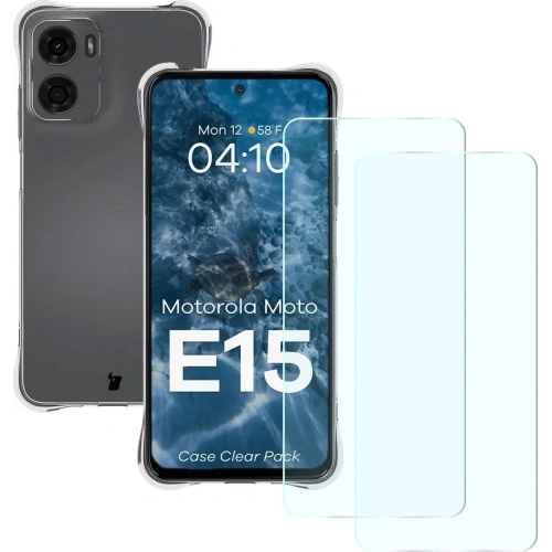 Kup Bizon Case Clear Pack Hülle + 2x Displayschutzglas Motorola Moto E15 - BIZ9415 - {ean13} - Sklep Home Screen