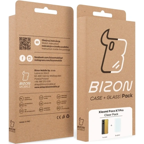 Kup Carcasă Bizon Case Clear Pack + 2x sticlă de protecție pentru ecran Xiaomi POCO X7 Pro - BIZ9417 - {ean13} - Sklep Home Screen