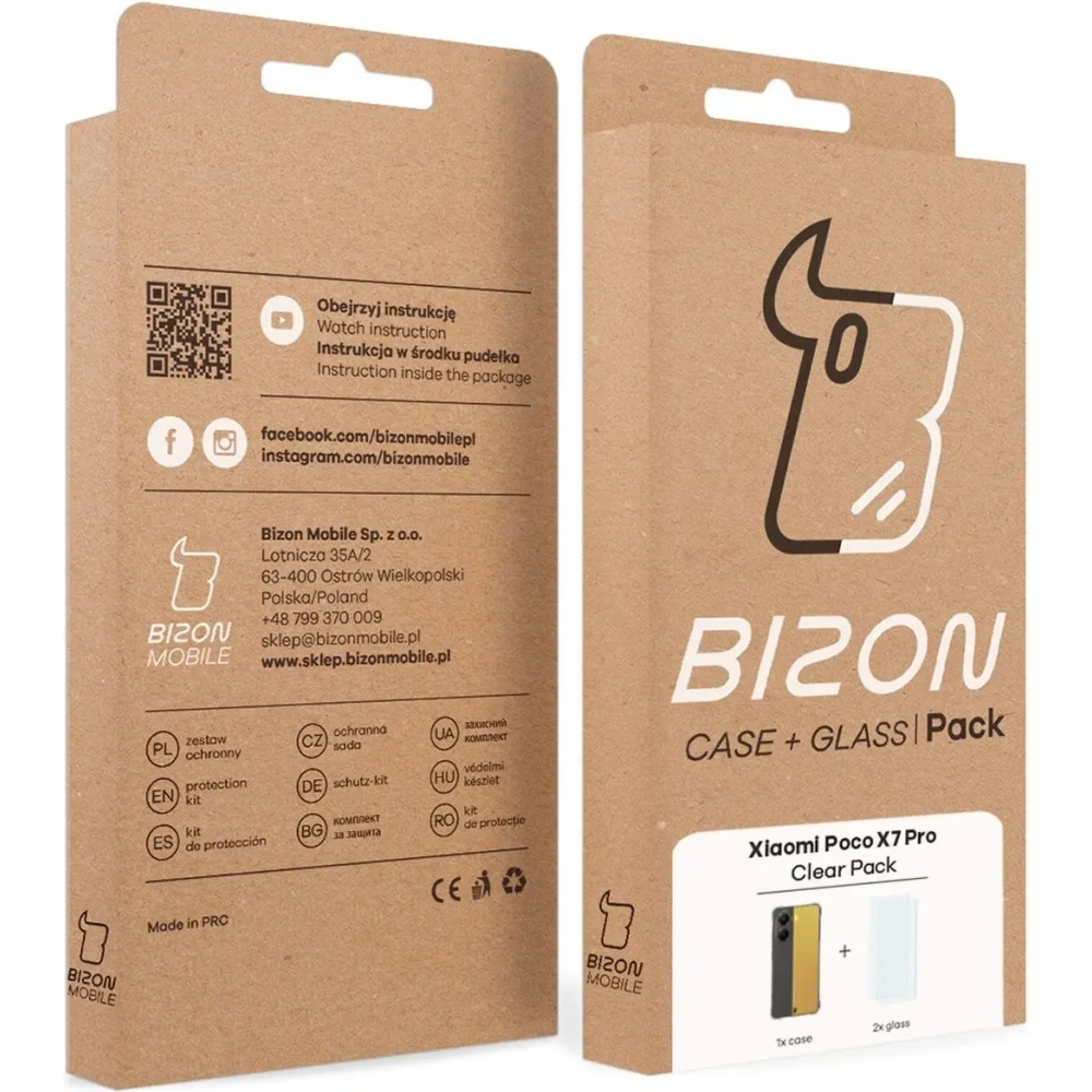 Etui + 2x szkło na ekran Bizon Case Clear Pack do Xiaomi POCO X7 Pro