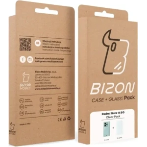 Kup Bizon Case Clear Pack pouzdro + 2x sklo na displej Xiaomi Redmi Note 14 5G - BIZ9418 - {ean13} - Sklep Home Screen