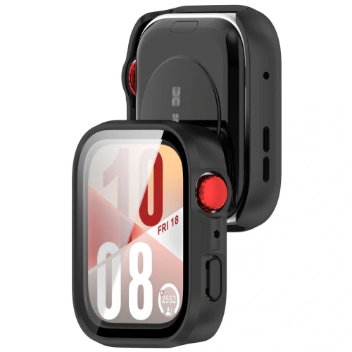 Kup Caz Bizon+Sticlă Ceas Huawei Watch Fit 4 negru mat - BIZ9420 - {ean13} - Sklep Home Screen