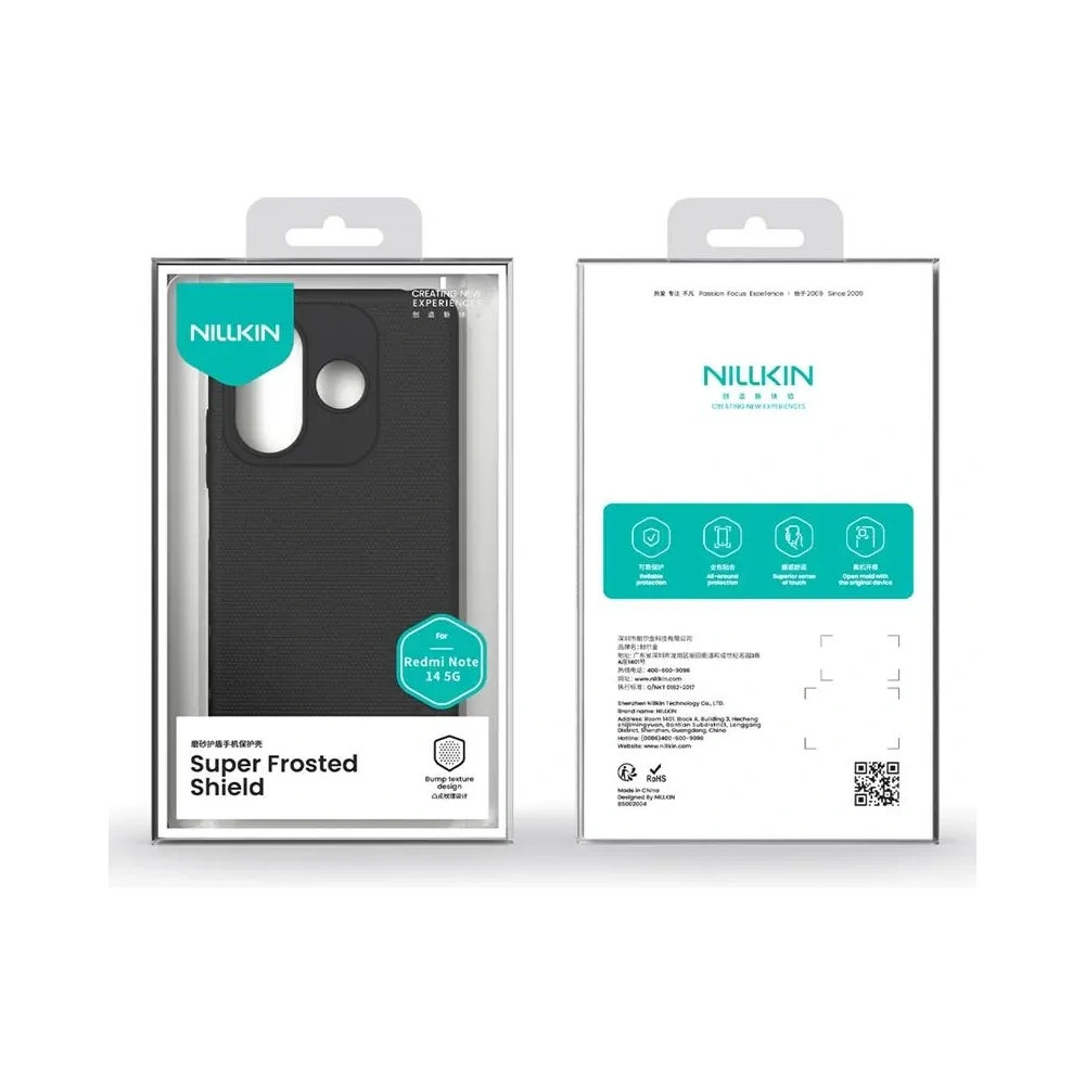 Etui Nillkin Super Frosted Shield Xiaomi Redmi Note 14 5G, Black / Czarny