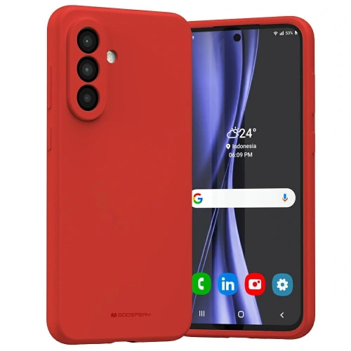 Etui Mercury Silicone do Samsung Galaxy A36 czerwony
