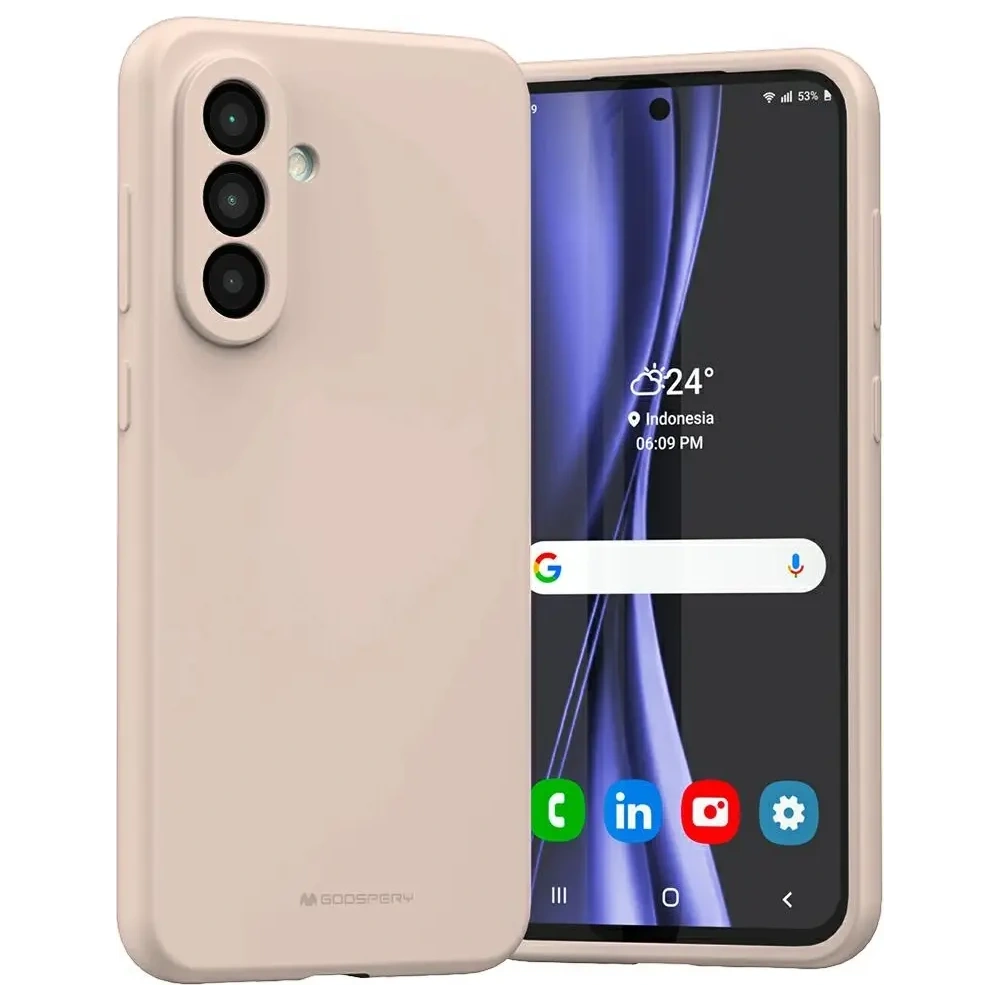 Etui Mercury Silicone do Samsung Galaxy A36 różowo-piaskowy