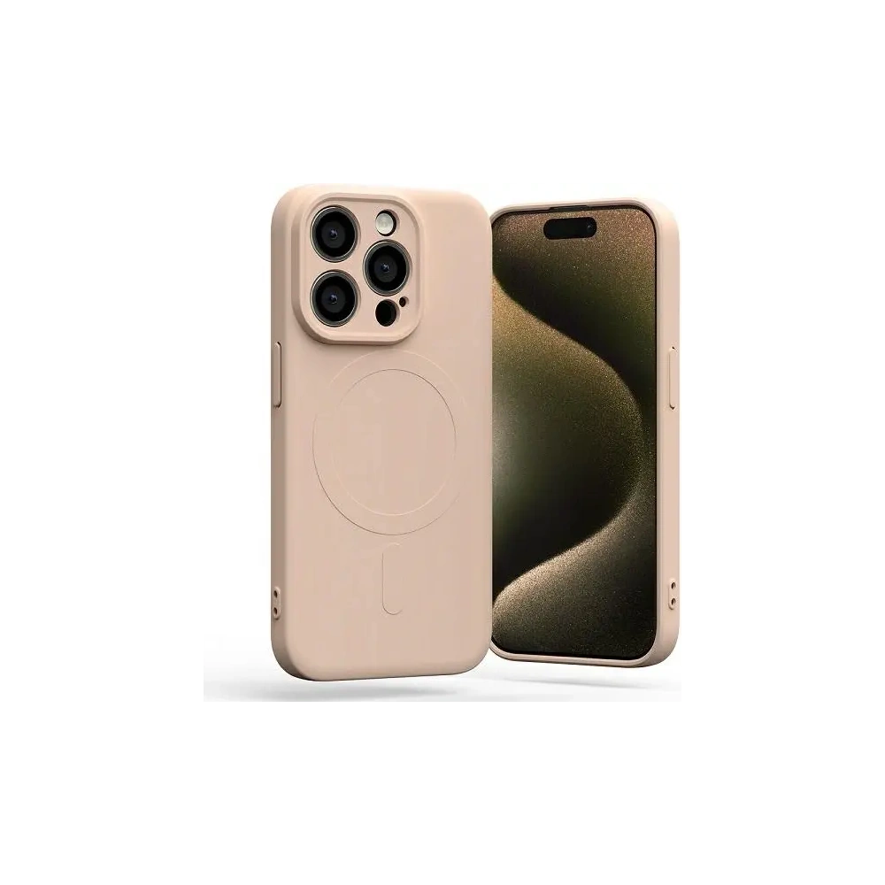 Etui Mercury MagSafe Semi-Silicone do Apple iPhone 15 Pro różowo-piaskowy
