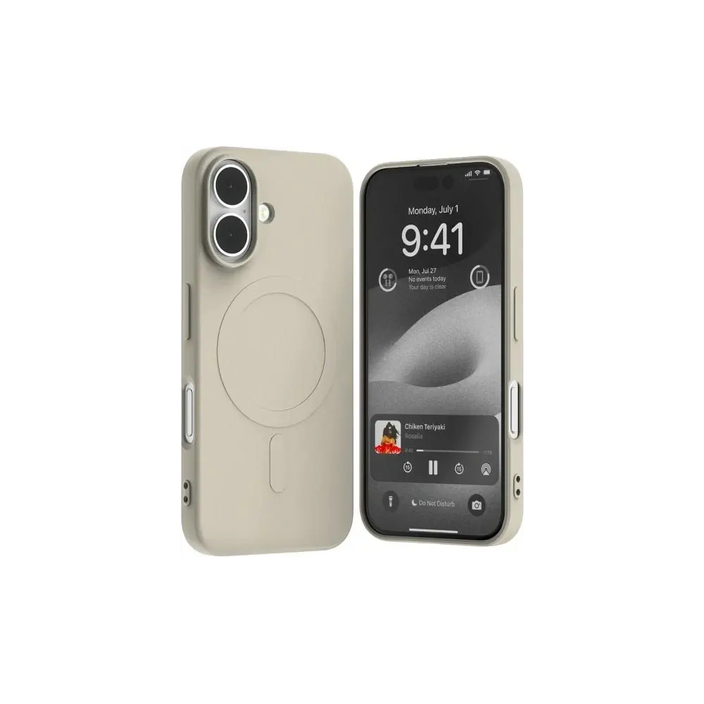 Etui Mercury MagSafe Semi-Silicone do Apple iPhone 16 kamienny