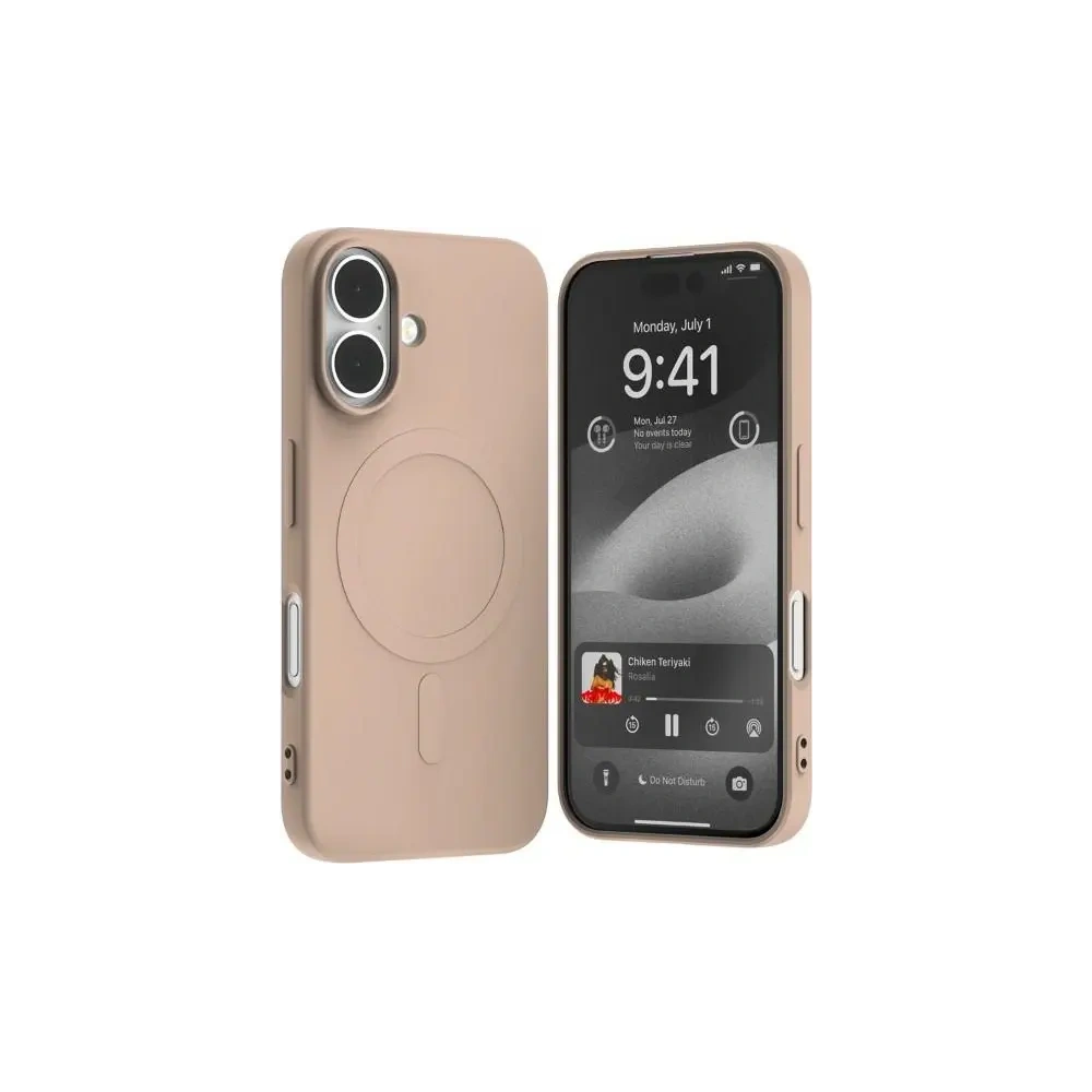 Etui Mercury MagSafe Semi-Silicone do Apple iPhone 16 różowo-piaskowy