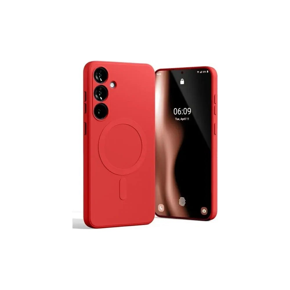 Etui Mercury MagSafe Semi-Silicone do Samsung Galaxy S24 FE czerwony