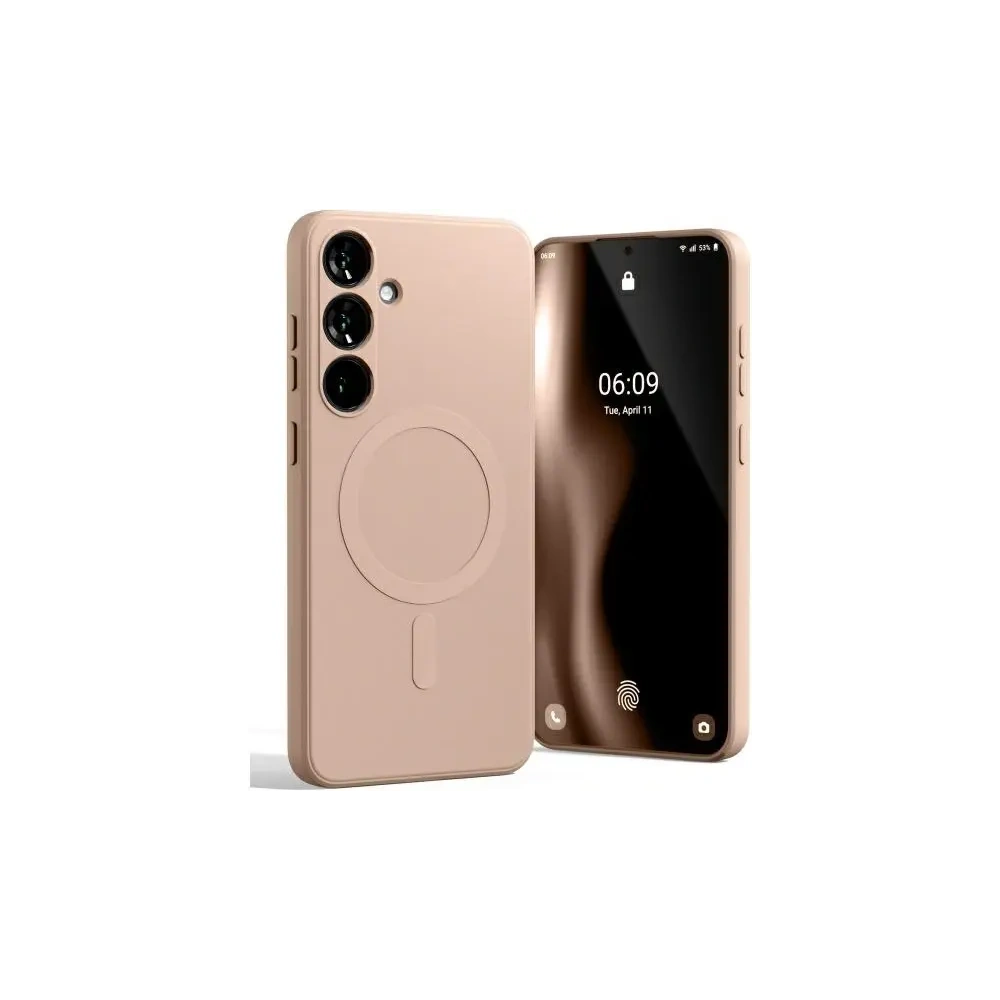 Etui Mercury MagSafe Semi-Silicone do Samsung Galaxy S24 FE różowo-piaskowy