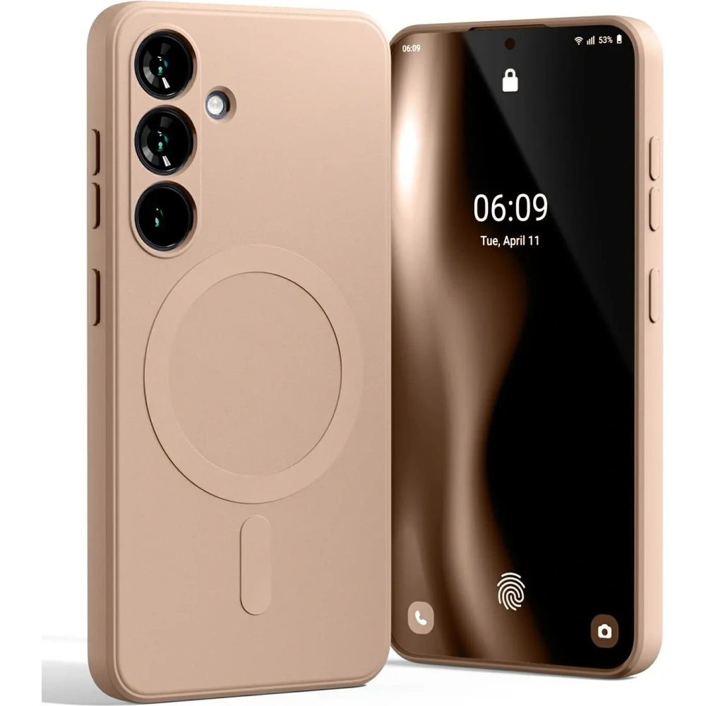 Etui Mercury MagSafe Semi-Silicone do Samsung Galaxy S25 różowo-piaskowy