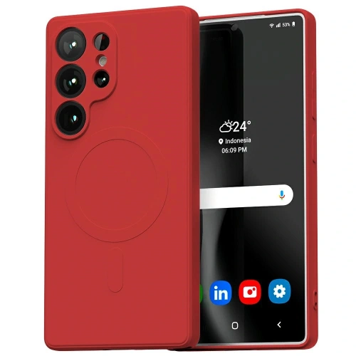 Buy Mercury MagSafe Semi-Silicone Case Samsung Galaxy S25 Ultra red - MCR289 - {ean13} - Home Screen Store Europe