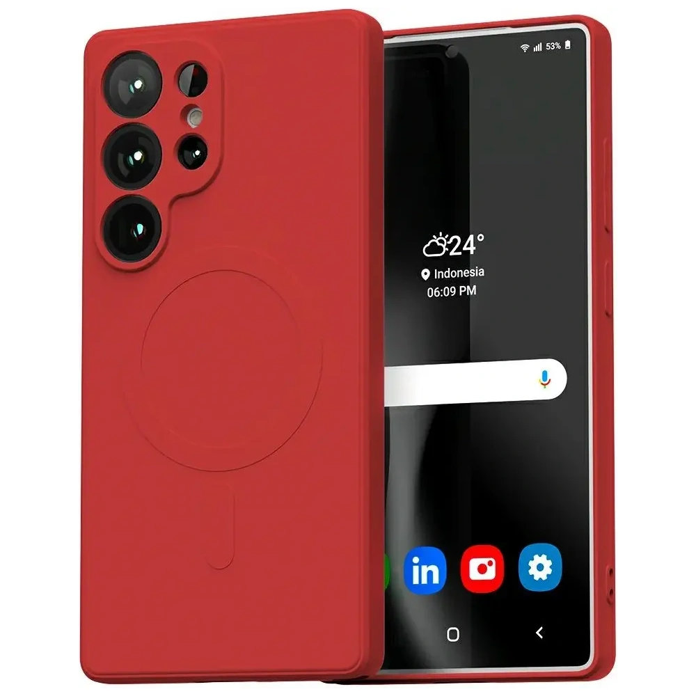 Etui Mercury MagSafe Semi-Silicone do Samsung Galaxy S25 Ultra czerwony