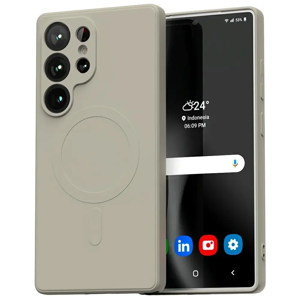 Etui Mercury MagSafe Semi-Silicone do Samsung Galaxy S25 Ultra kamienny