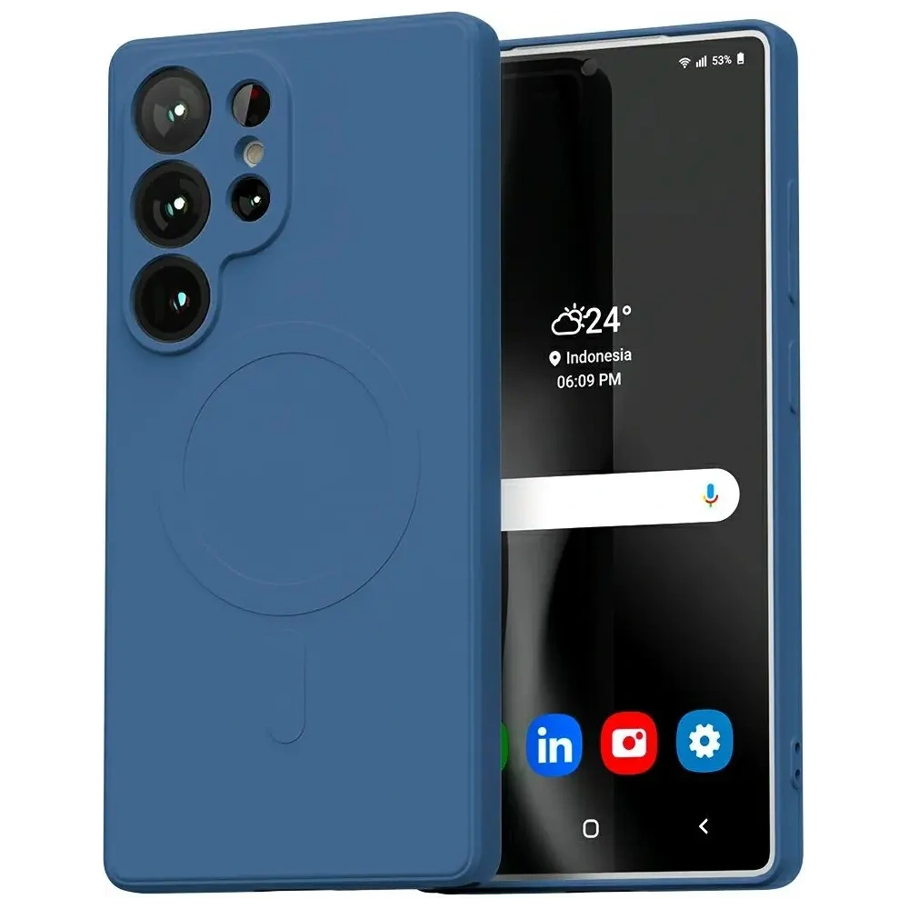 Etui Mercury MagSafe Semi-Silicone do Samsung Galaxy S25 Ultra niebieski