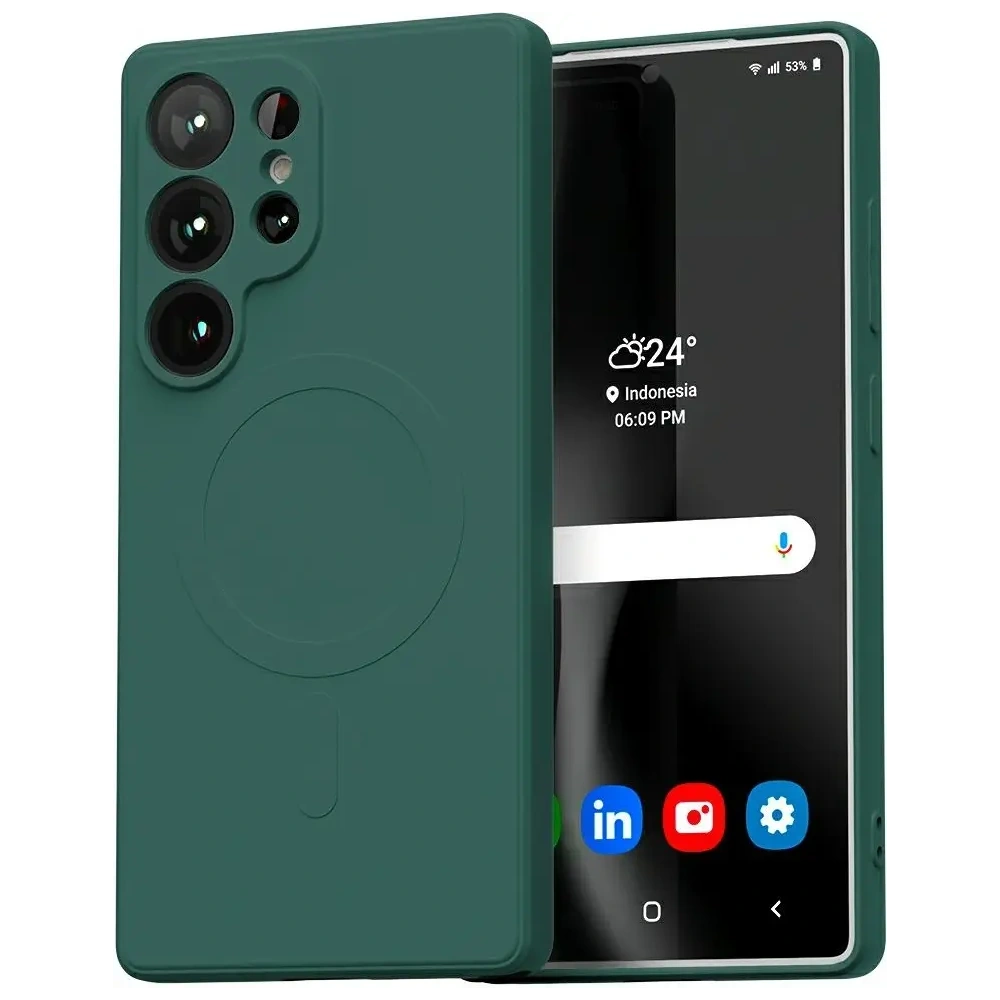 Etui Mercury MagSafe Semi-Silicone do Samsung Galaxy S25 Ultra zielony