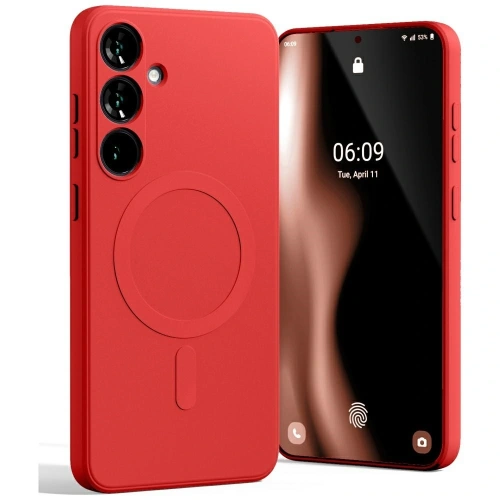 Buy Mercury MagSafe Semi-Silicone Case Samsung Galaxy S25+ Plus red - MCR298 - {ean13} - Home Screen Store Europe