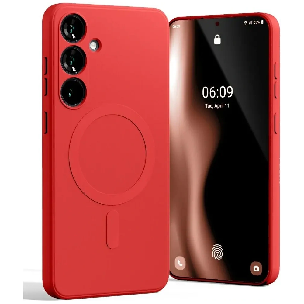 Etui Mercury MagSafe Semi-Silicone do Samsung Galaxy S25+ Plus czerwony