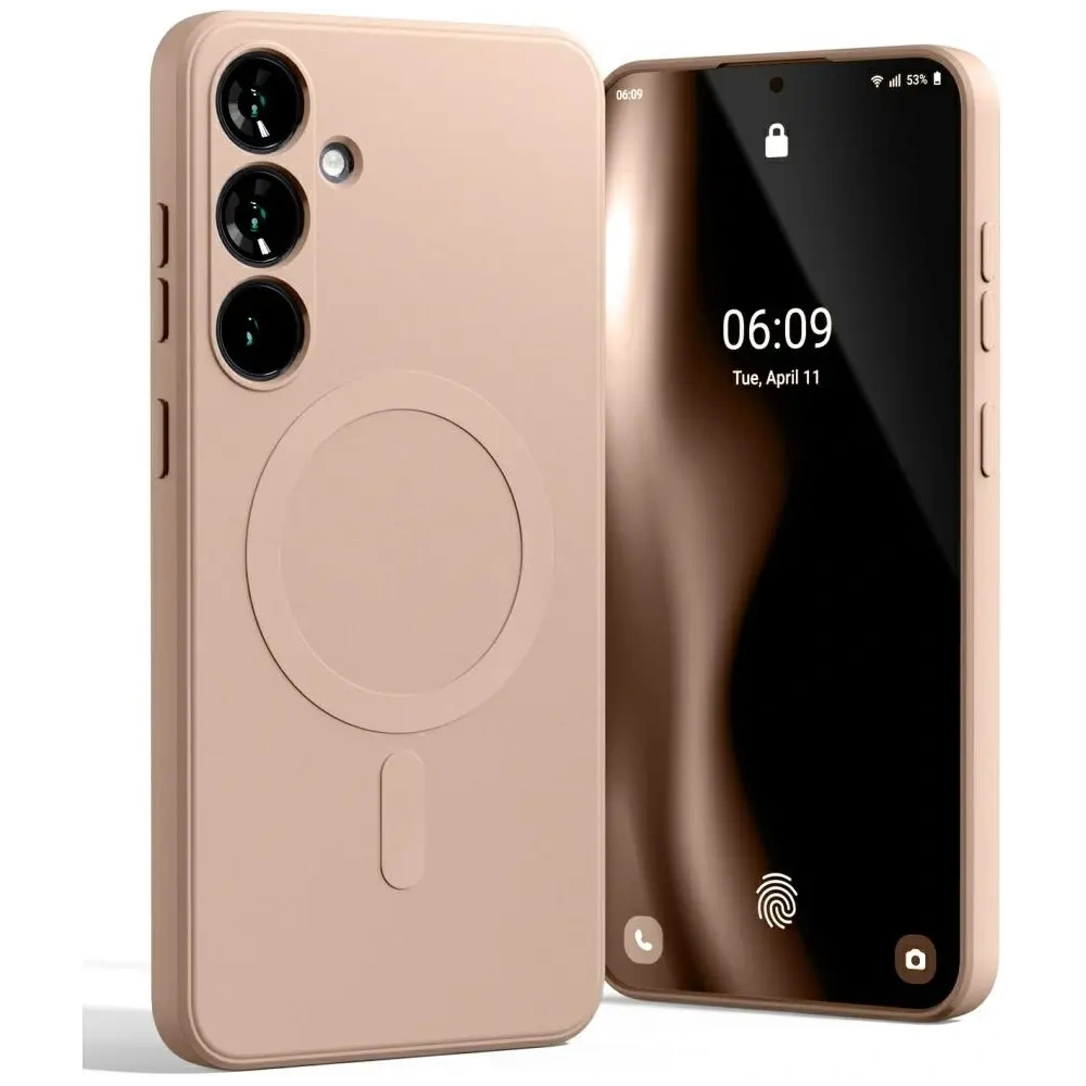 Etui Mercury MagSafe Semi-Silicone do Samsung Galaxy S25+ Plus różowo-piaskowy