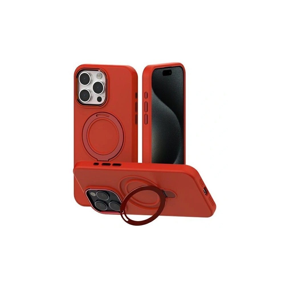Etui Mercury MagSafe Stand Silicone do Apple iPhone 15 czerwony