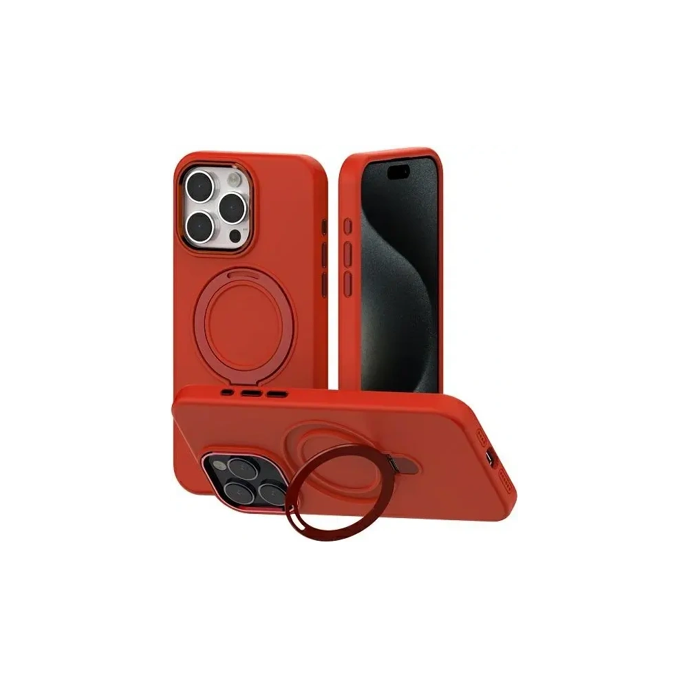 Etui Mercury MagSafe Stand Silicone do Apple iPhone 15 Pro czerwony