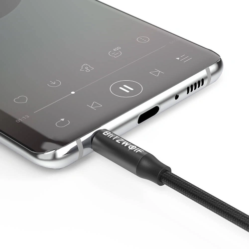 Buy Blitzwolf BW-AA1 AUX mini jack 3,5mm cable 1m (black) - BLZ247BLK - {ean13} - Home Screen Store Europe