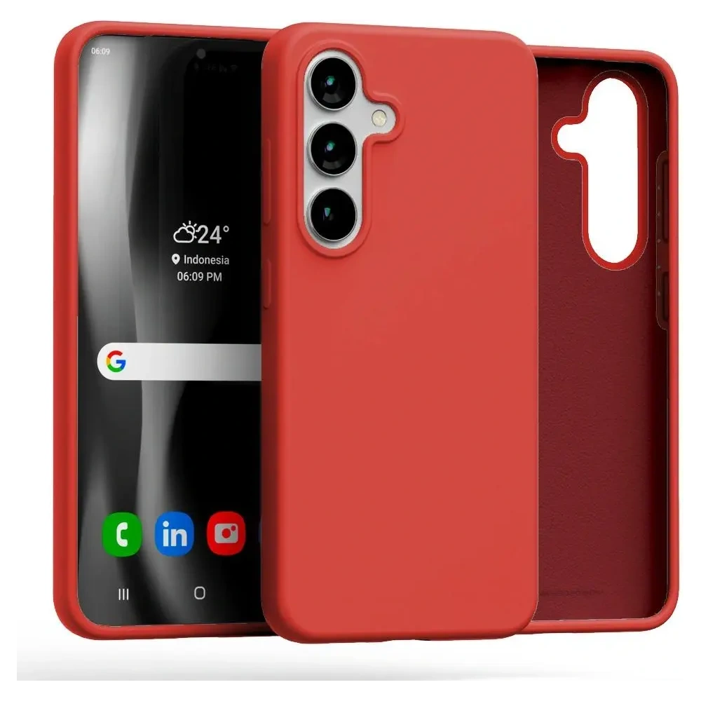 Etui Mercury Silicone do Samsung Galaxy S25 czerwony