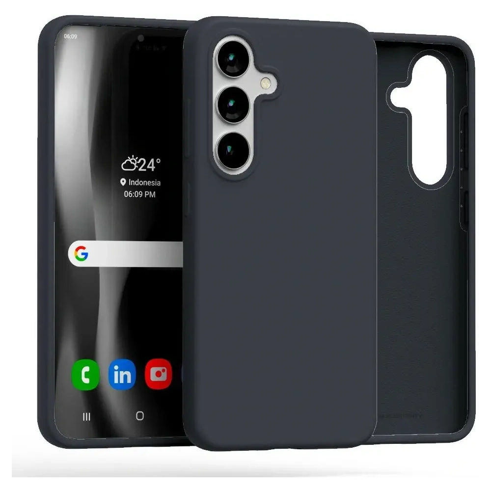 Etui Mercury Silicone do Samsung Galaxy S25 granatowy