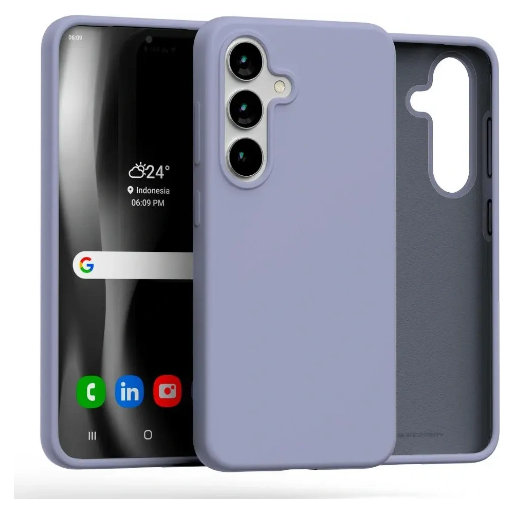 Etui Mercury Silicone do Samsung Galaxy S25 lawendowy