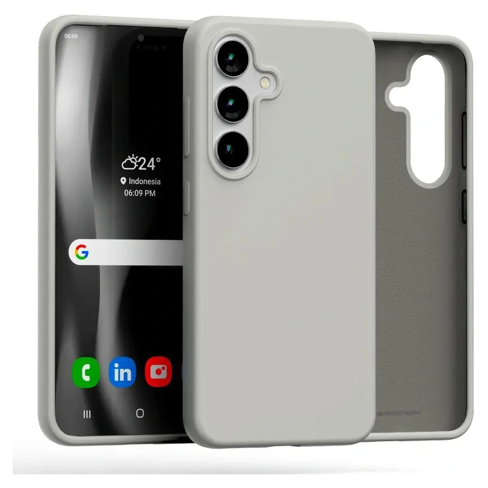 Etui Mercury Silicone do Samsung Galaxy S25 kamienny