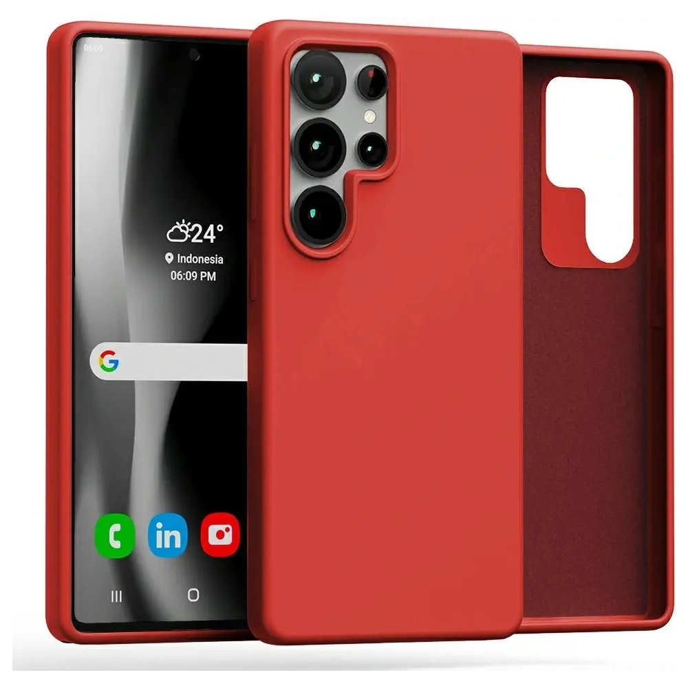 Etui Mercury Silicone do Samsung Galaxy S25 Ultra czerwony