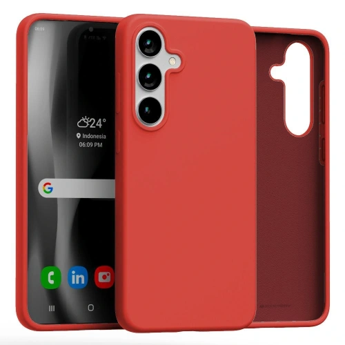 Buy Mercury Silicone Case Samsung Galaxy S25+ Plus red - MCR501 - {ean13} - Home Screen Store Europe