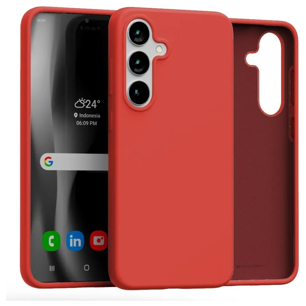 Etui Mercury Silicone do Samsung Galaxy S25+ Plus czerwony