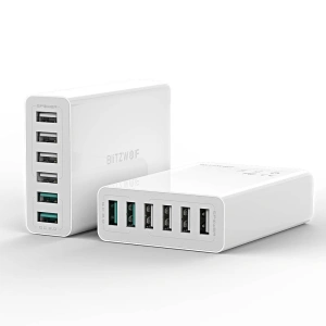 Ładowarka 6x USB Blitzwolf BW-S15, QC 3.0, 60W (biały)