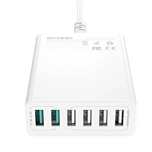 Buy Blitzwolf BW-S15 Charger 6x USB , QC 3.0, 60 W (white) - BLZ255WHT - {ean13} - Home Screen Store Europe