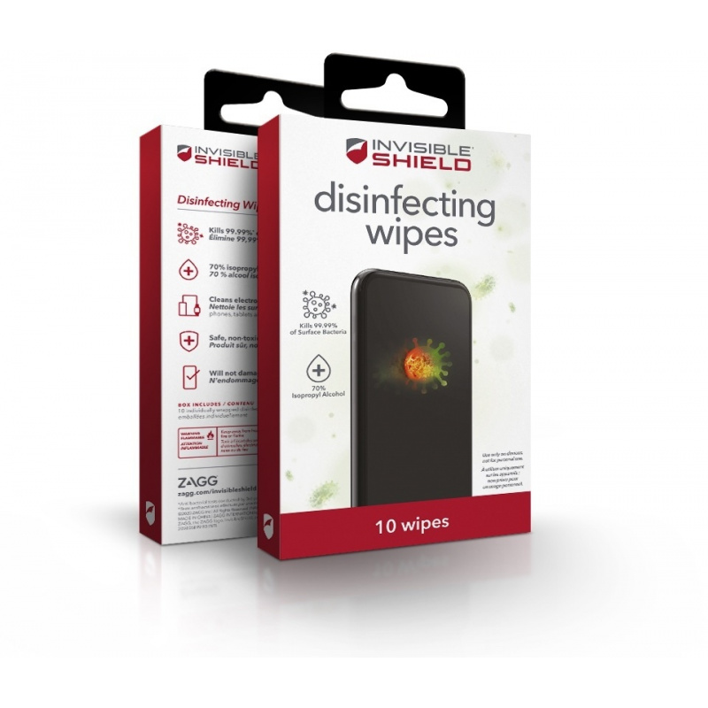 Buy ZAGG InvisibleShield Disinfecting Wipes (10 pcs) - 840056126367 - ZAG036 - Homescreen.pl