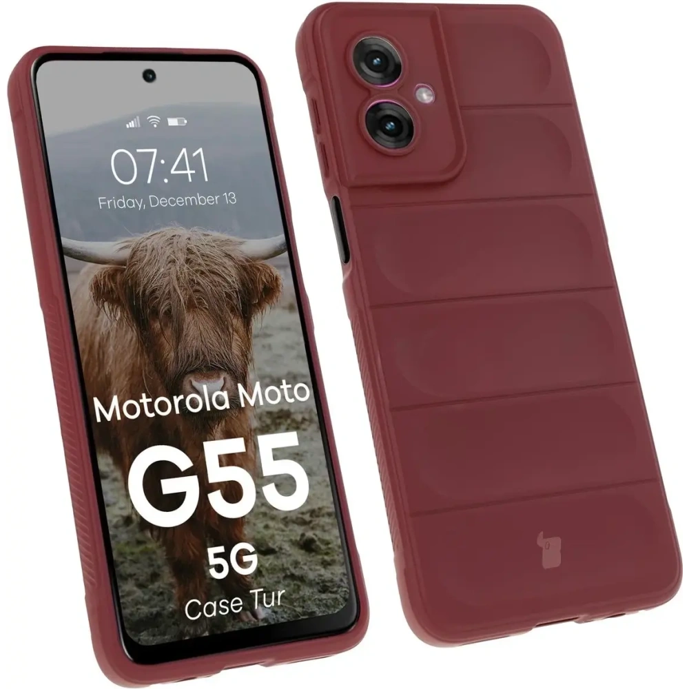 Pancerne etui Bizon Case Tur do Motorola Moto G55 5G burgundowe