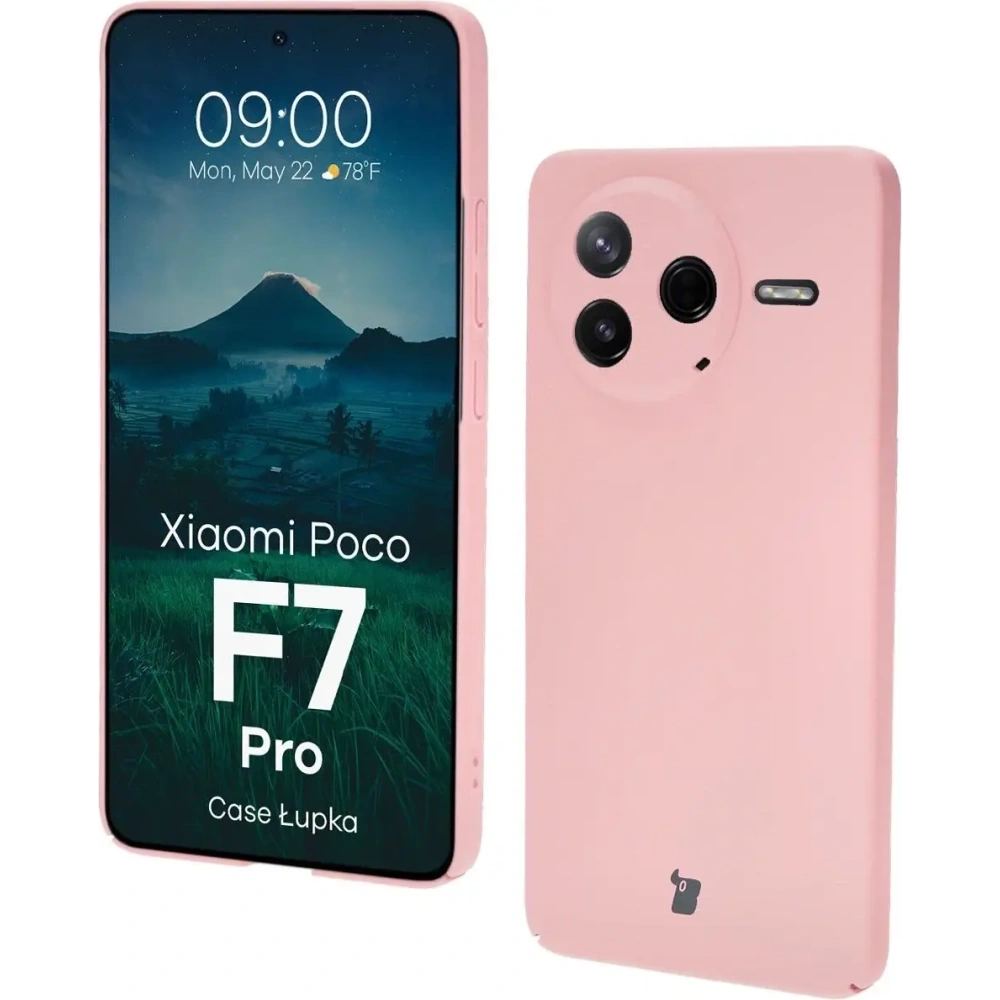Etui Bizon Case Łupka do Xiaomi Poco F7 Pro różowe