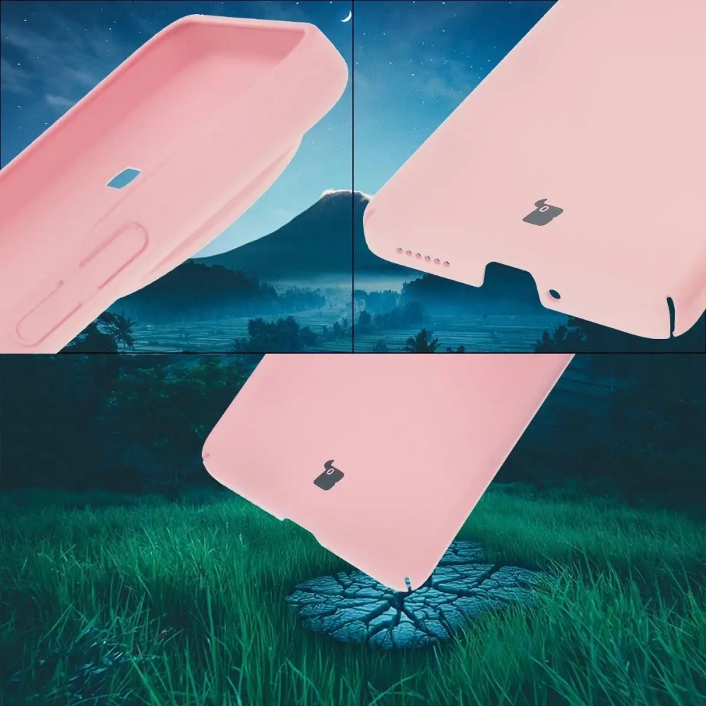 Etui Bizon Case Łupka do Xiaomi Poco F7 Pro różowe