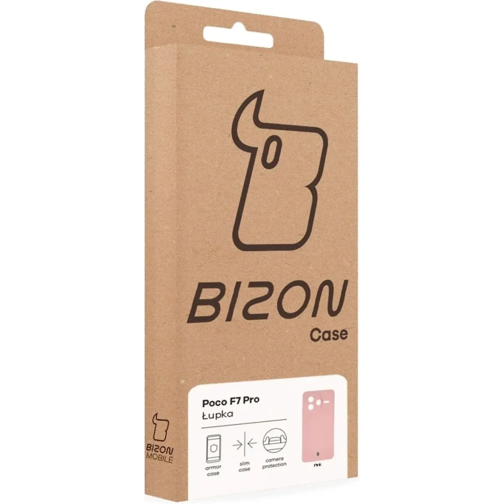 Etui Bizon Case Łupka do Xiaomi Poco F7 Pro różowe