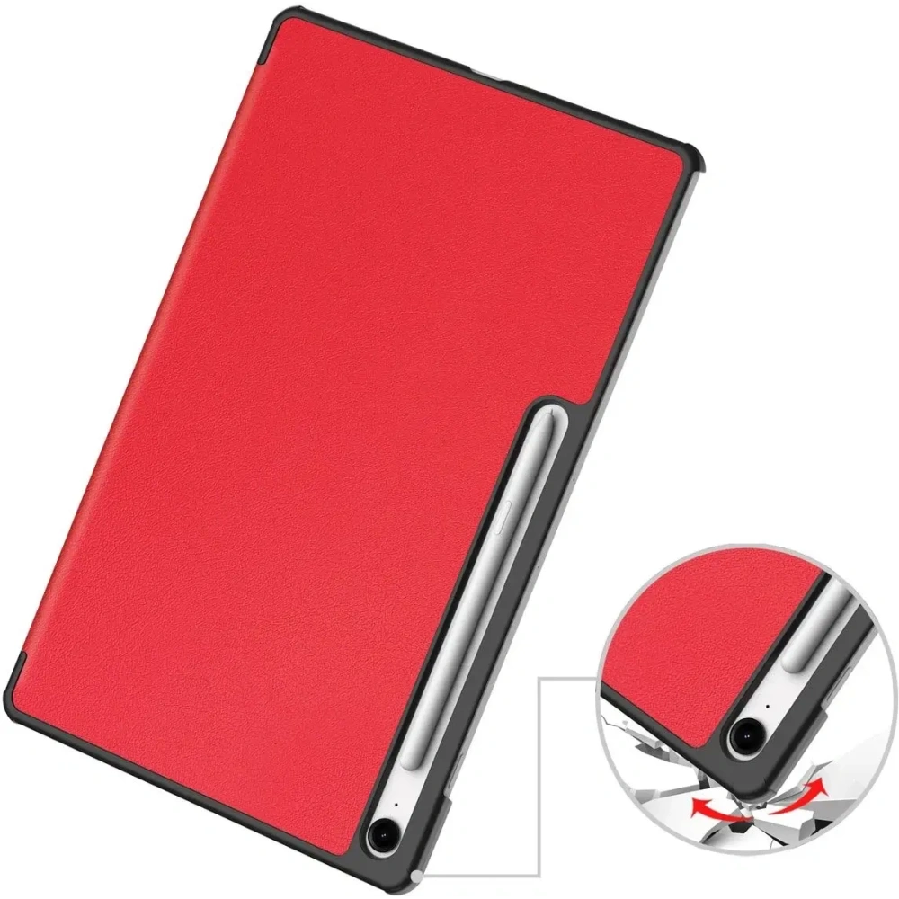 Etui z klapką Bizon Case Tab Croc do Samsung Galaxy Tab S10 FE+ Plus czerwone