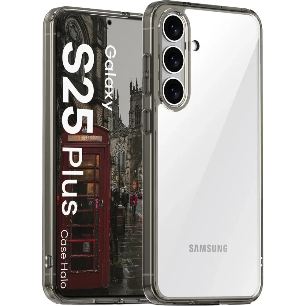 Etui Bizon Case Halo do Samsung Galaxy S25+ Plus przydymione-czarne