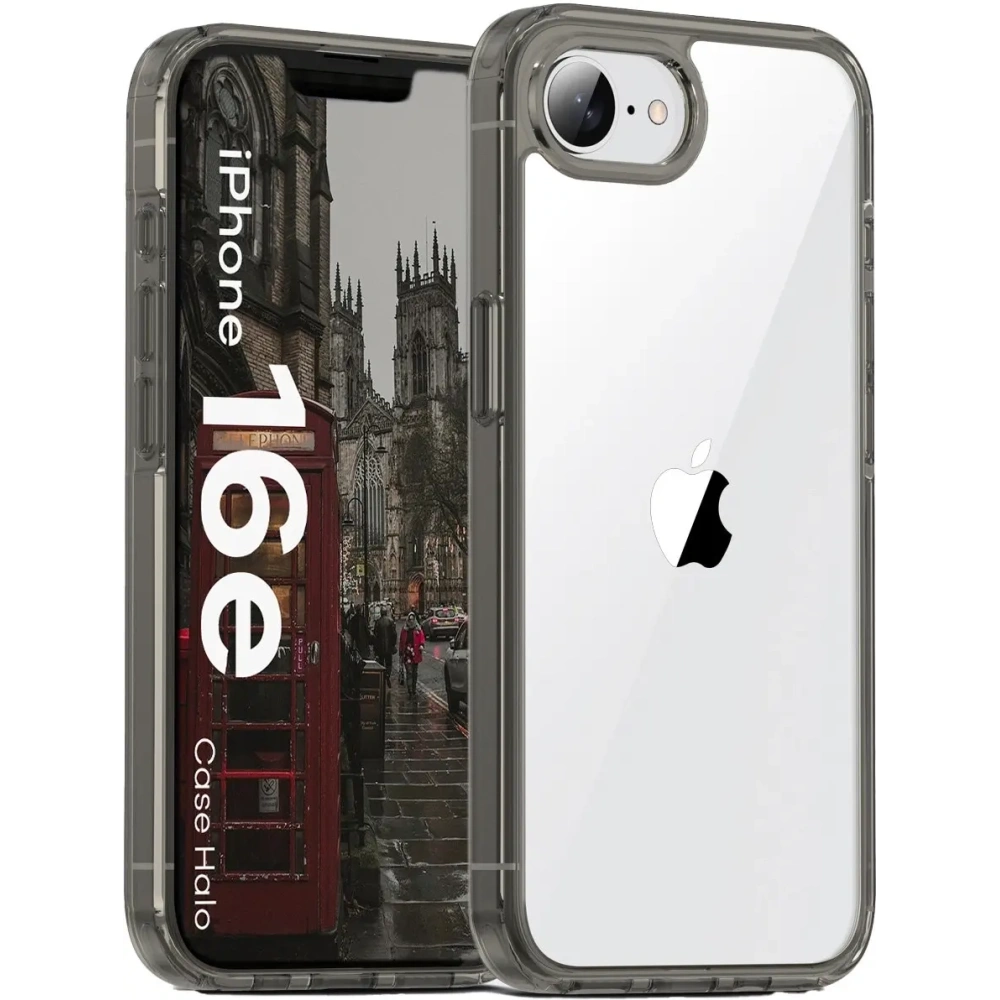 Etui Bizon Case Halo do Apple iPhone 16e przydymione-czarne