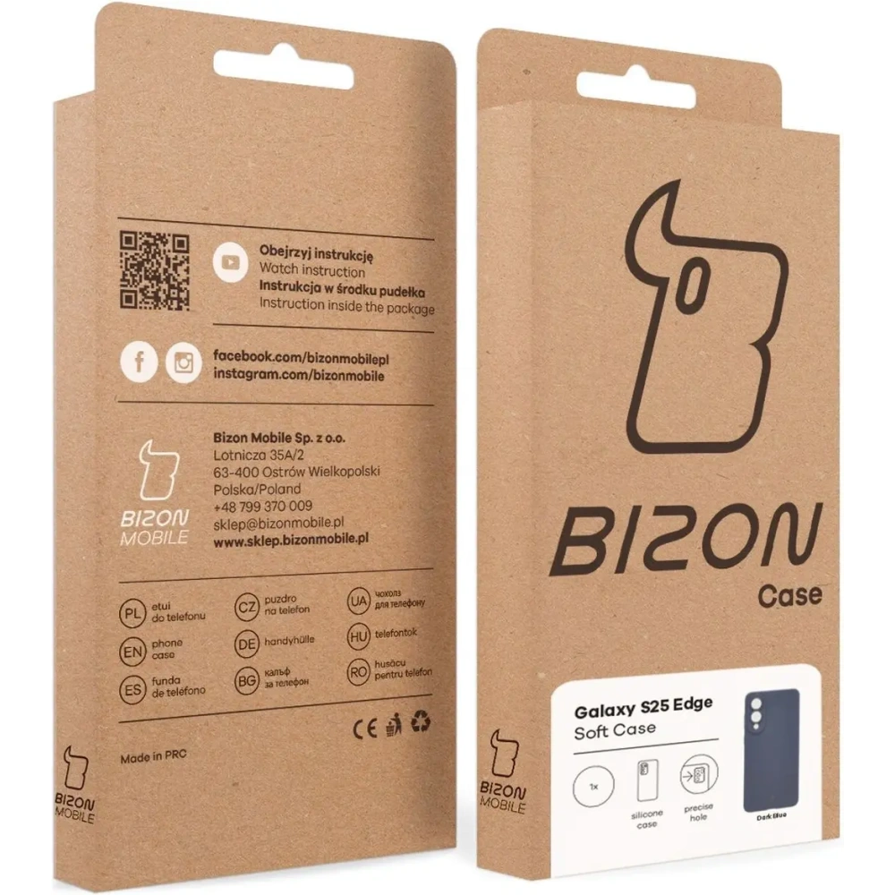 Silikonowe etui Bizon Soft Case do Samsung Galaxy S25 Edge ciemnoniebieskie