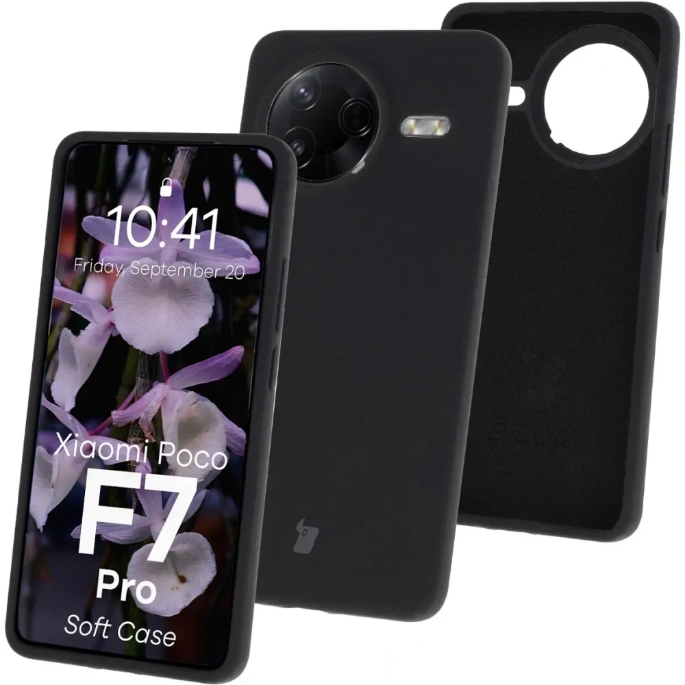 Silikonowe etui Bizon Soft Case do Xiaomi POCO F7 Pro czarne