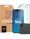 Bizon Edge 2 Pack 2x gehärtetes Glas + 1x Linsenschutz für Apple iPhone 16e