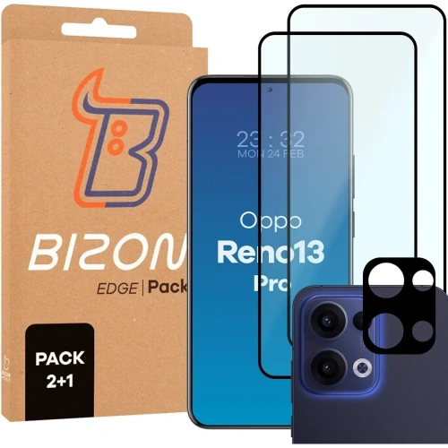 Kup 2x szkło na ekran + 1x szkło na aparat Bizon Edge 2 Pack do Oppo Reno13 - BIZ9436 - {ean13} - Sklep Home Screen